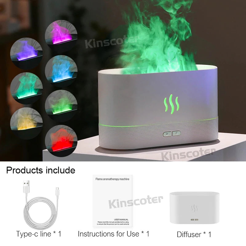 Transform Your Space with the Aroma Diffuser Air Humidifier - Ultrasonic Cool Mist Maker & Essential Oil Flame Lamp