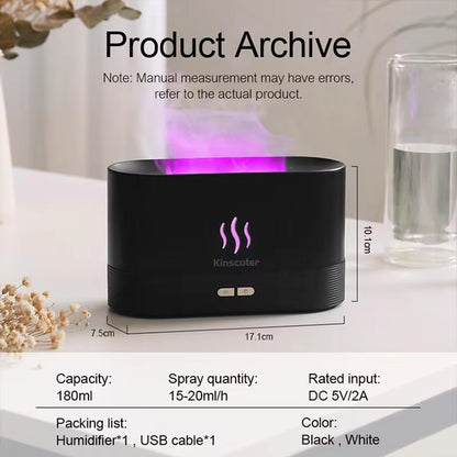 Transform Your Space with the Aroma Diffuser Air Humidifier - Ultrasonic Cool Mist Maker & Essential Oil Flame Lamp