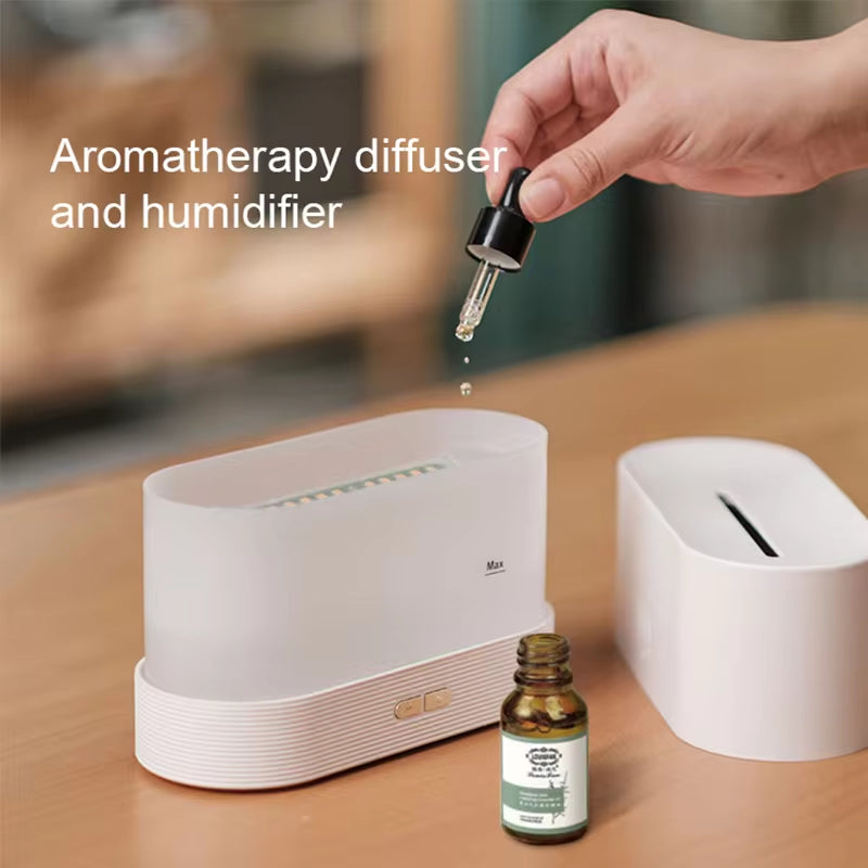 Transform Your Space with the Aroma Diffuser Air Humidifier - Ultrasonic Cool Mist Maker & Essential Oil Flame Lamp