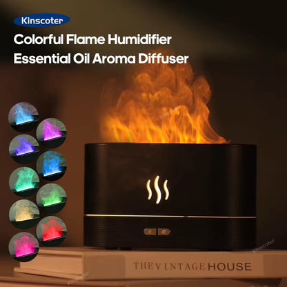 Transform Your Space with the Aroma Diffuser Air Humidifier - Ultrasonic Cool Mist Maker & Essential Oil Flame Lamp